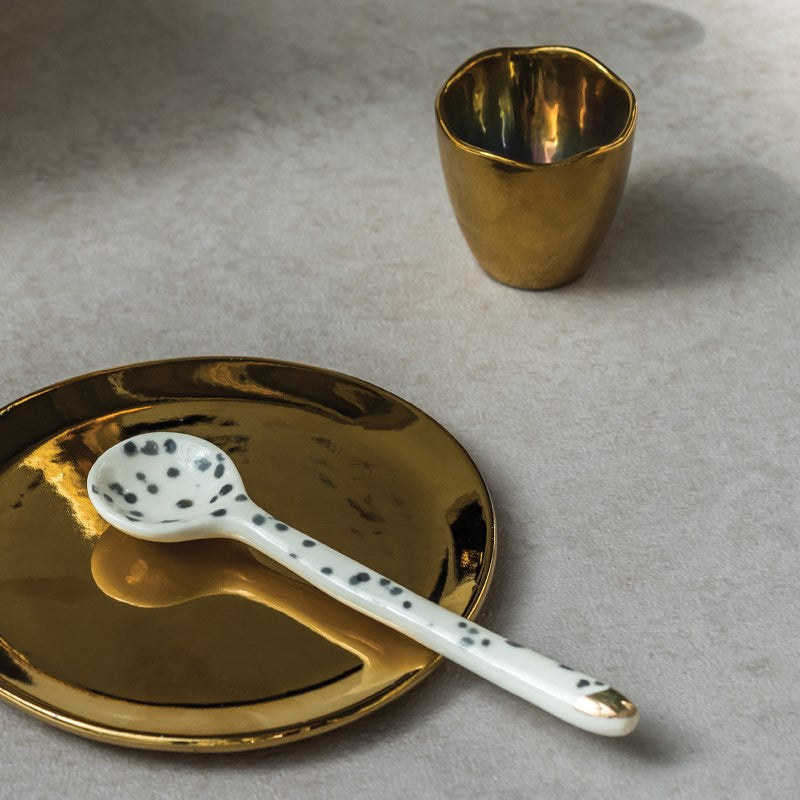 UNC-Good Morning Breakfast Plate Gold, 21.5 cm