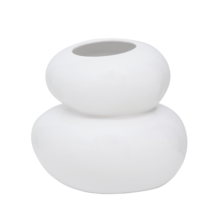 UNC-?Large Vase Pebbles White - d. 23 cm