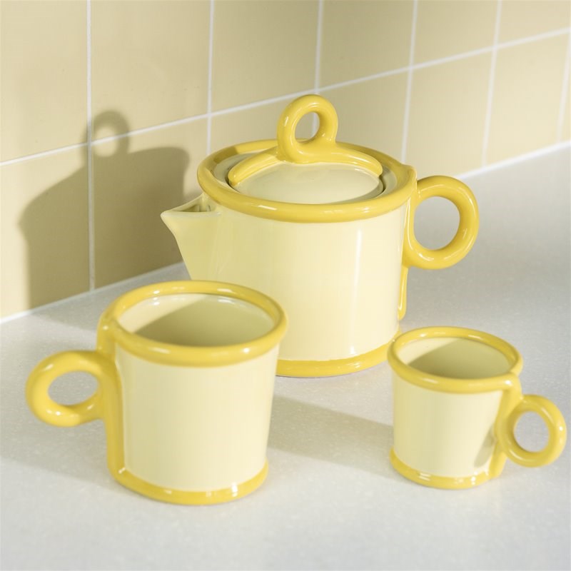 KLEVERING-Mug loop small yellow set of 2