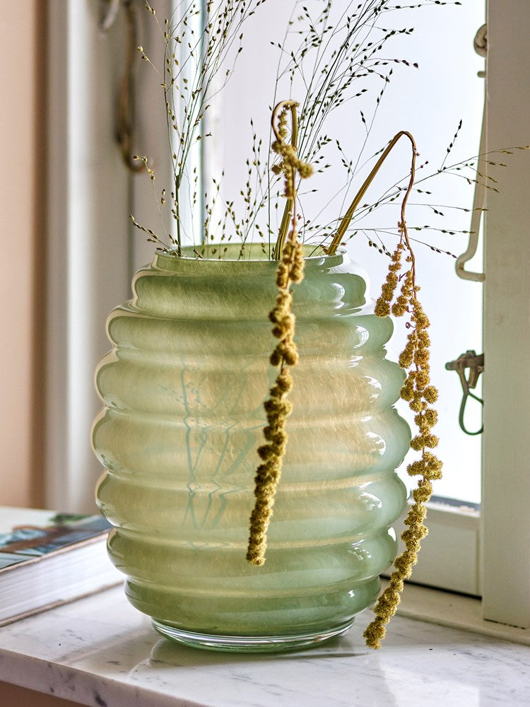 Bloomingville-Saihah Vase, Green, Glass