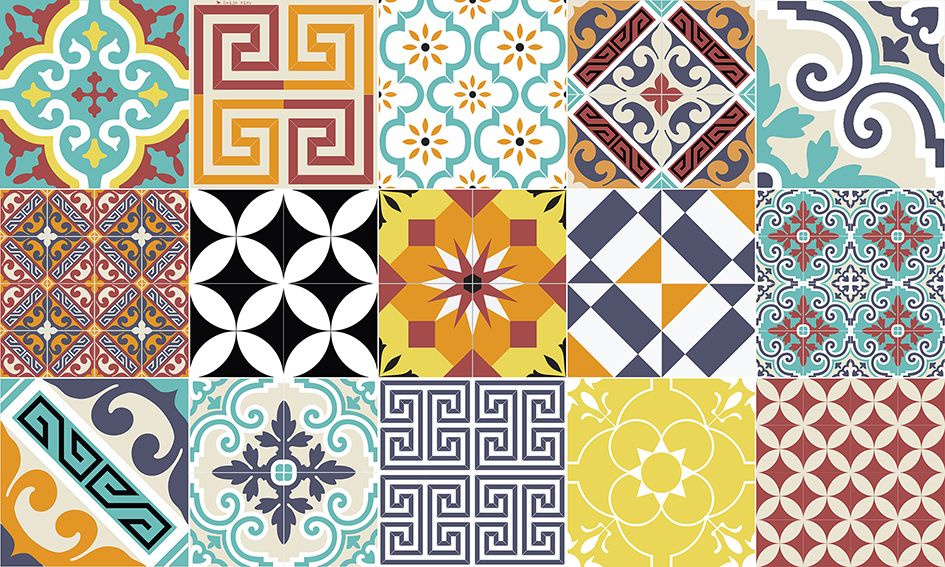 Eclectic Colourful Vinyl Rug