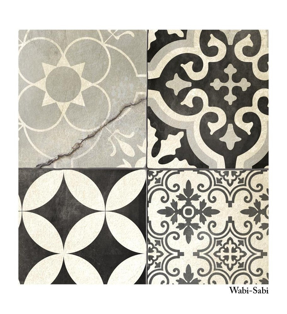 BEIJA FLOR- Eclectic B&W Antique Vinyl Rug