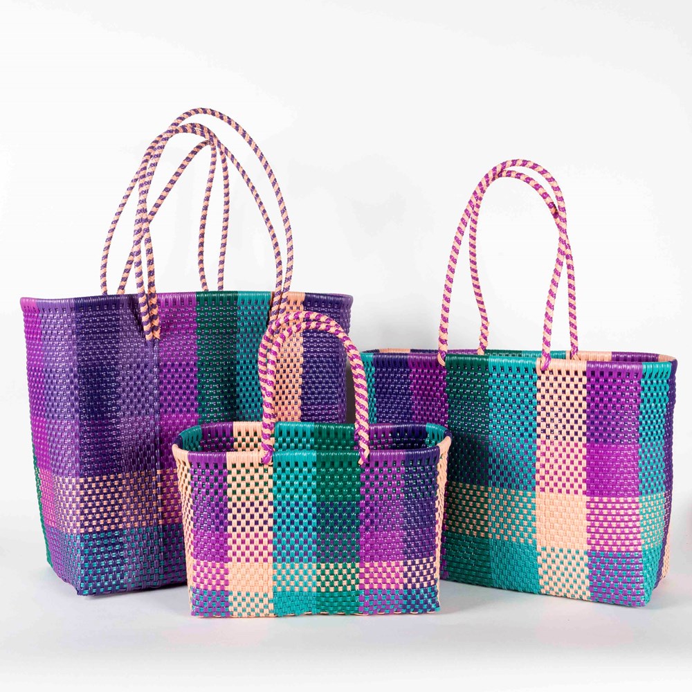 BAHIA BASKETS - CARLA Purple Large Basket - Double Handle