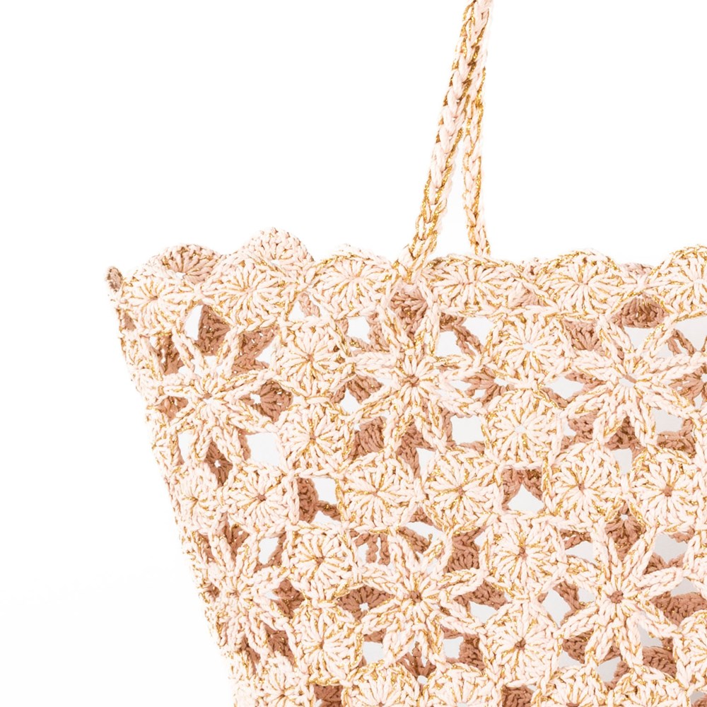 JANE Powder Pink Gold- Crochet Basket