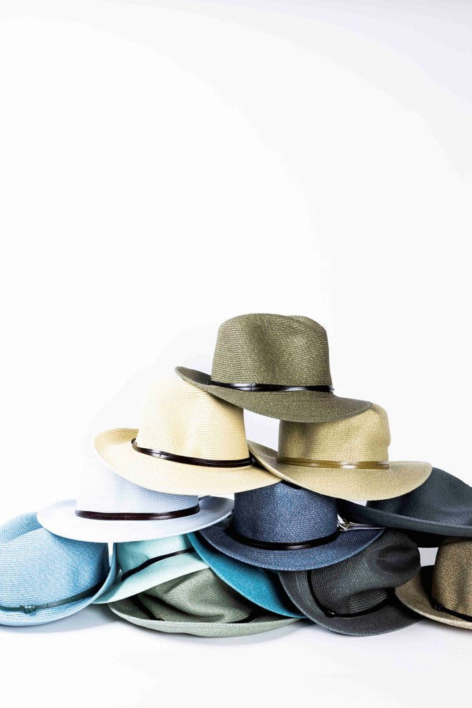 TRAVAUX EN COURS - Borsalino hat leather strap Ciel