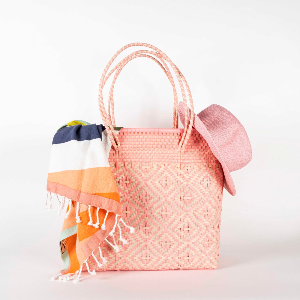 BAHIA BASKETS - ROSA Pink Large Basket - Double Handle