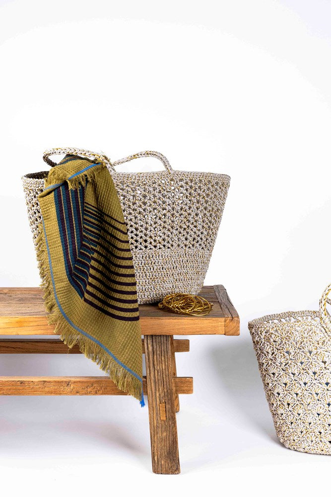 ROMY Beige Gold - Crochet Basket