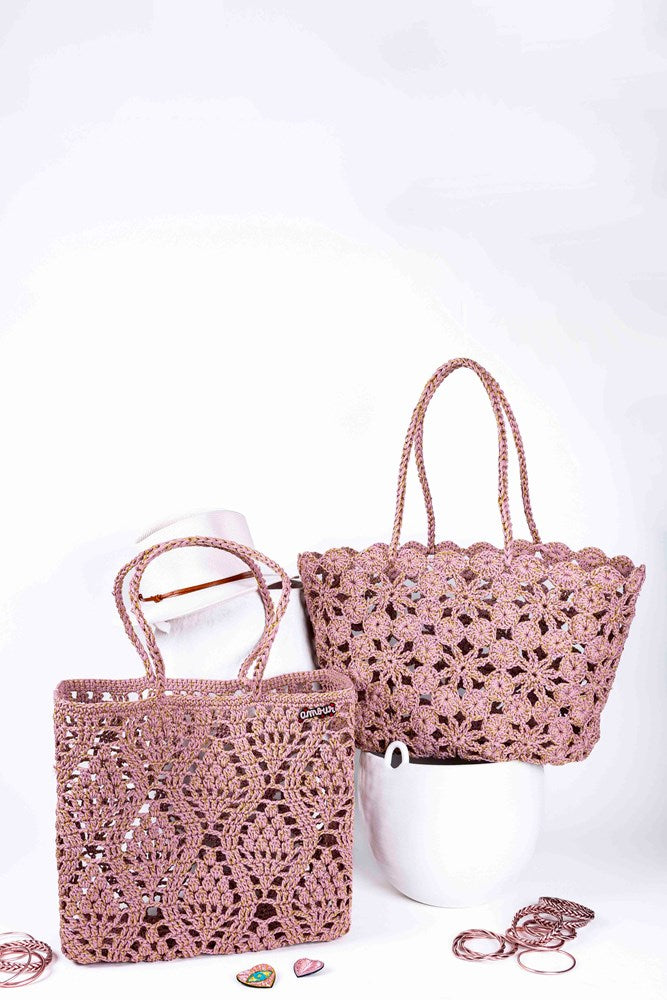 JANE Pink Gold - Crochet Basket