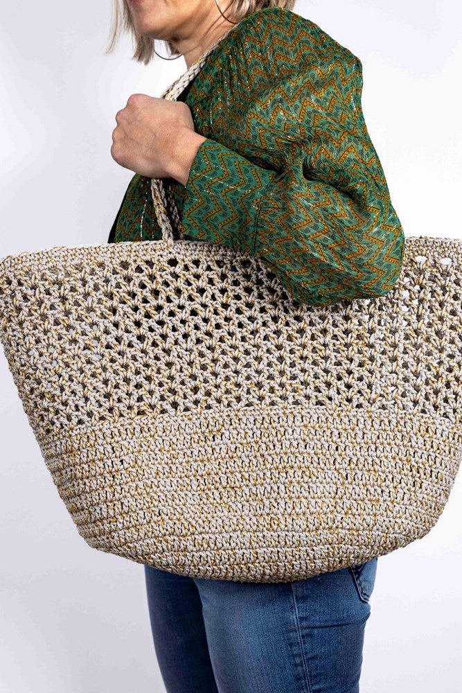 ROMY Beige Gold - Crochet Basket