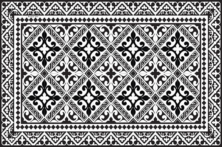 BEIJA FLOR - FLOR DE LIS B&W Rectangular Vinyl Placemat