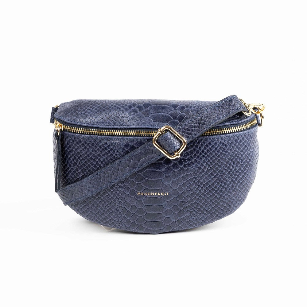MAISON FANLI - SNAKE Bum Bag Navy