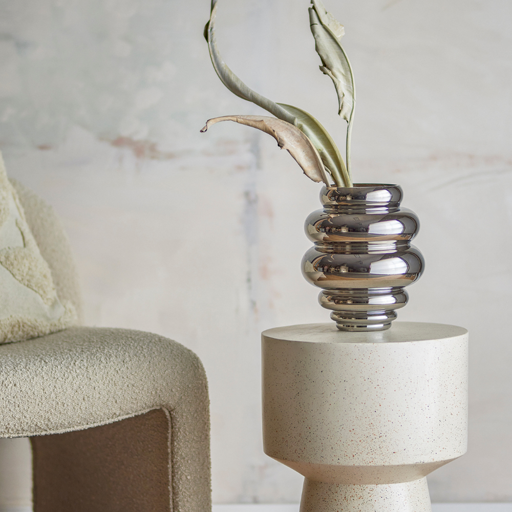 BLOOMINGVILLE - Zorya Vase, Silver, Glass