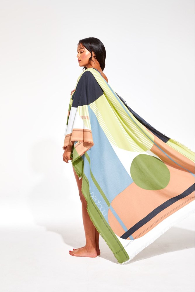 301 - Beach Towel Abstract Lime/S25