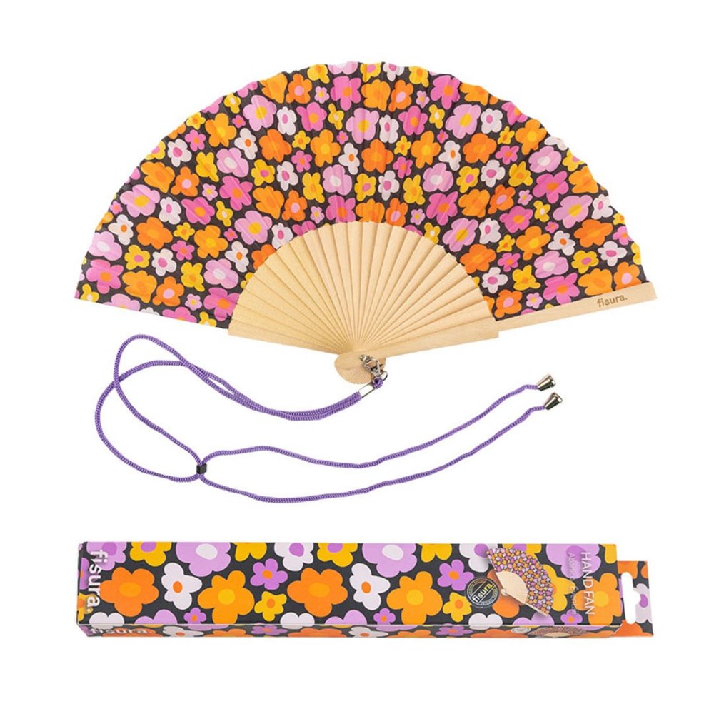 Hand Fan w/Gift Box Vintage Flowers