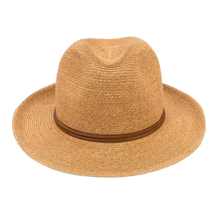 TRAVAUX EN COURS - Borsalino hat leather strap Havane