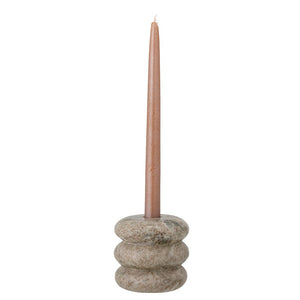 Madisson Candlestick, Brown, Marble
