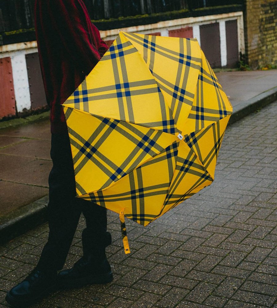 ANATOLE -Yellow Tweed Gingham micro-umbrella - FINSBURY