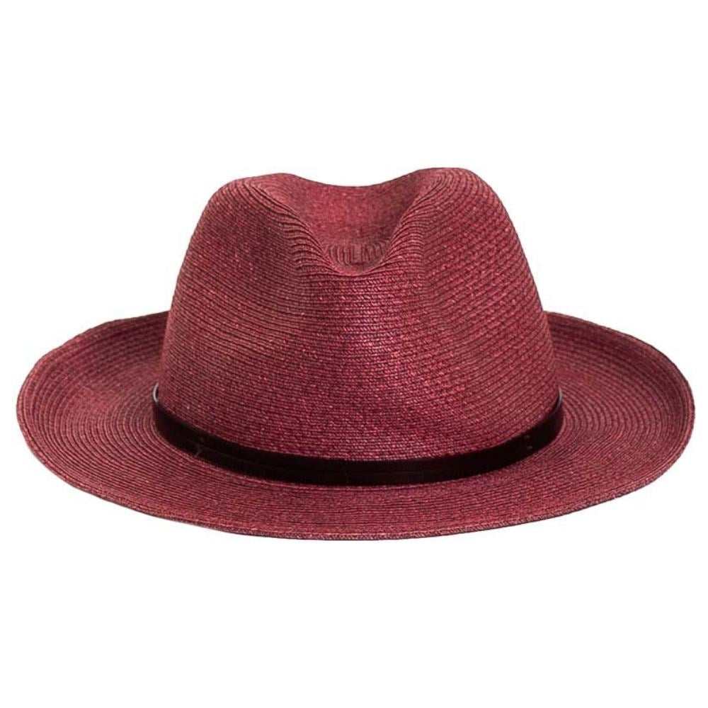 TRAVAUX EN COURS - Borsalino hat leather strap Prune