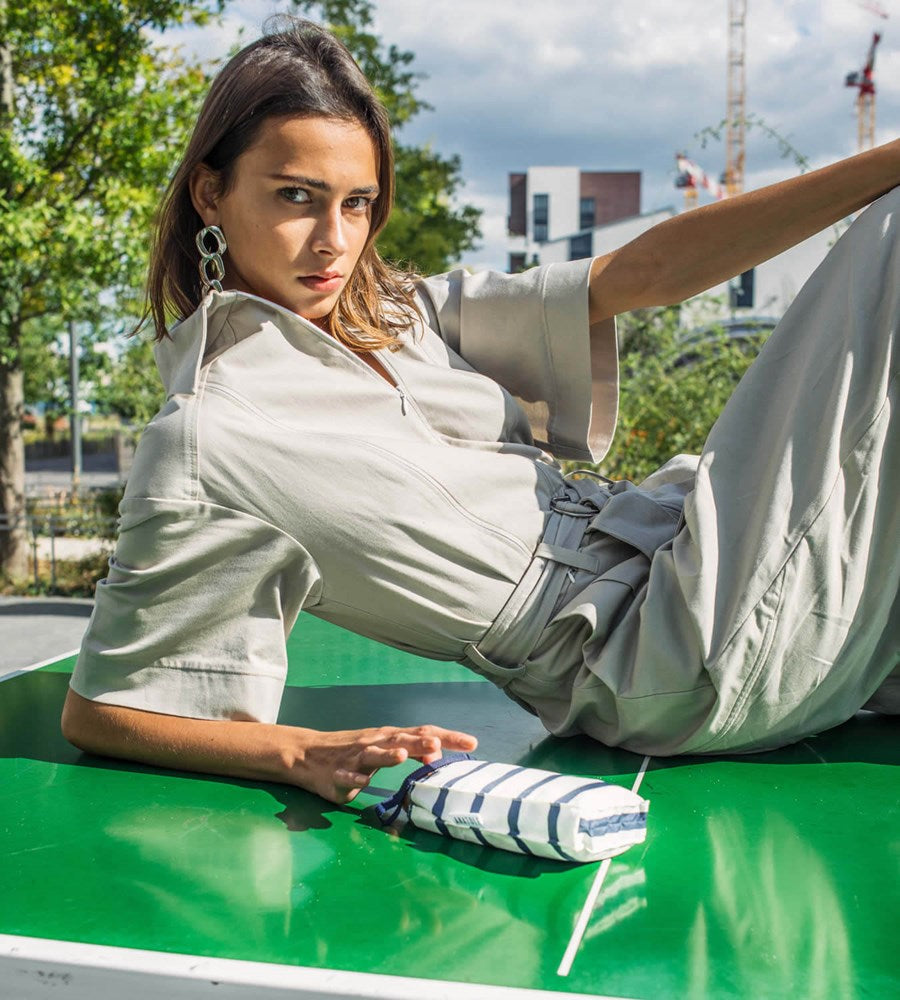 ANATOLE - Striped micro-umbrella navy stripes  HENRI