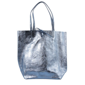 MAISON FANLI - Large Tote METALLIC BLUE JEANS