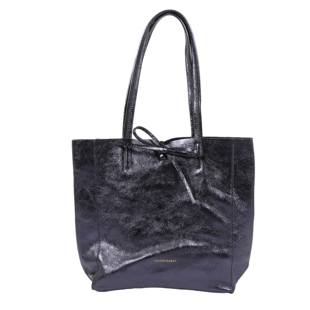 MAISON FANLI - Medium Tote METALLIC MARINE