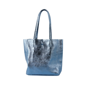 MAISON FANLI - Medium Tote METALLIC BLUE JEANS