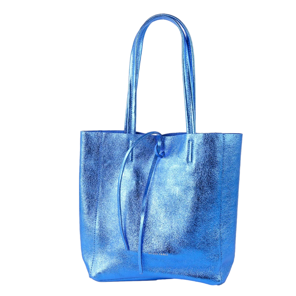 MAISON FANLI - Medium Tote METALLIC ELECTRIC BLUE