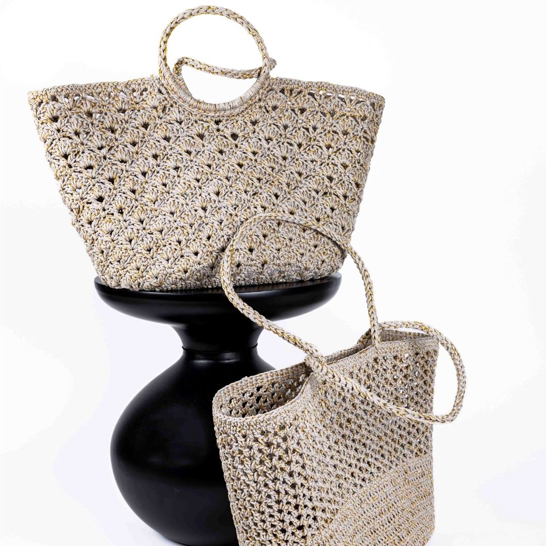 SOPHIA Beige Gold - Crochet Basket