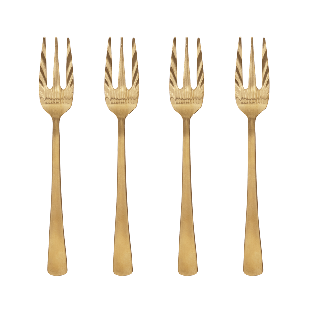 UNC-? Fork Gold, set of 4, in gift pack