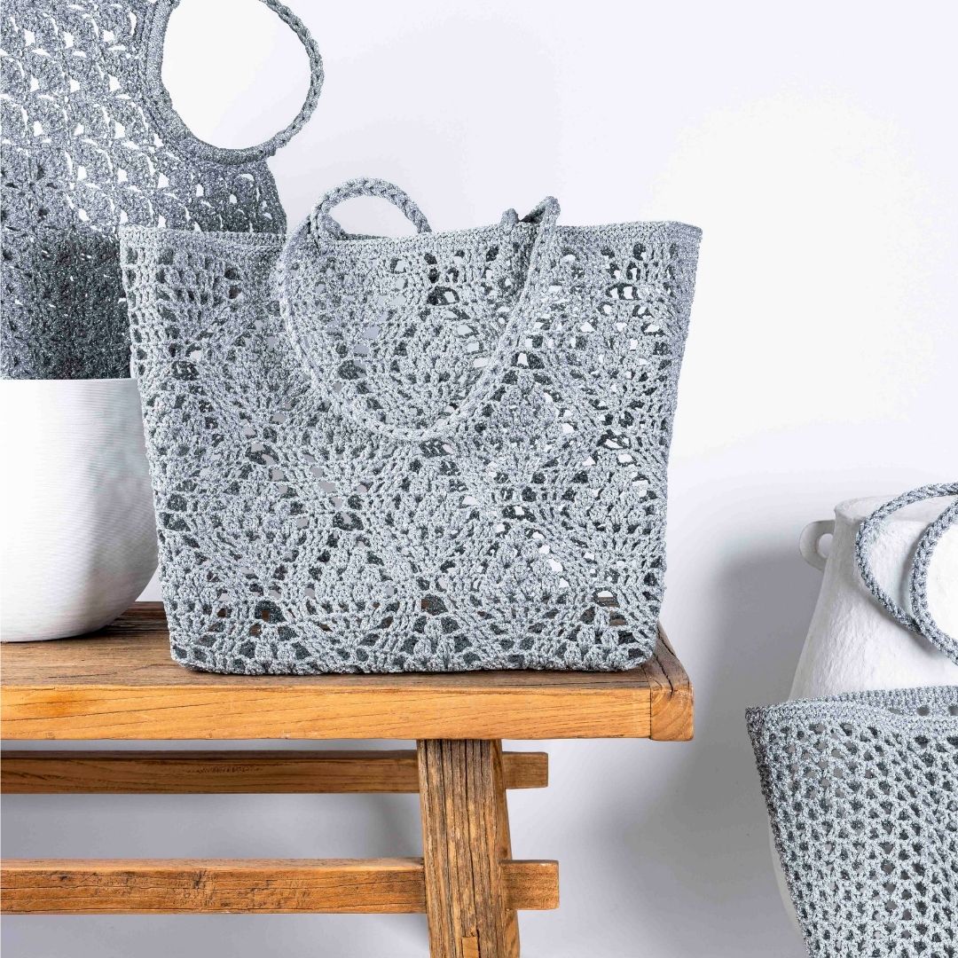 SOPHIA Silver - Crochet Basket