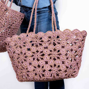 JANE Pink Gold - Crochet Basket
