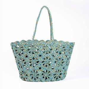 JANE Blue Gold - Crochet Basket