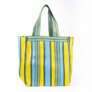 PARISIAN COOL - BELLE-ILE Yellow Aqua Beach Bag