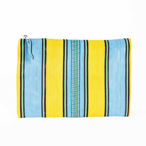 PARISIAN COOL - BELLE ILE Yellow Aqua Large Pouch