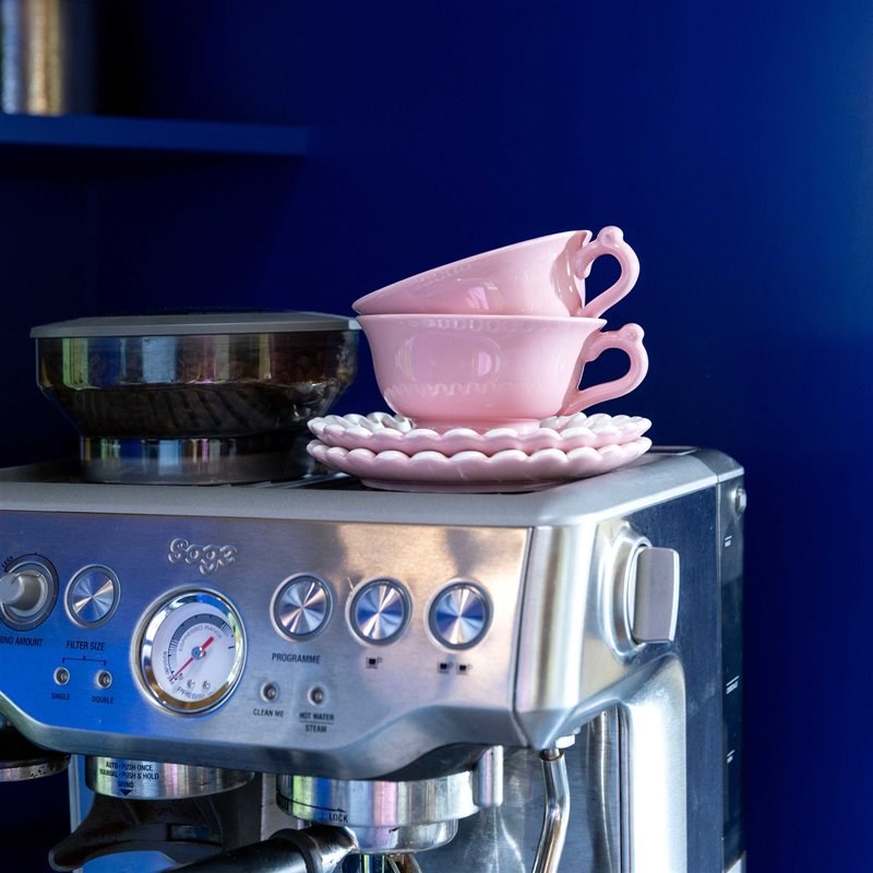 KLEVERING Cup & saucer whip pink set of 2