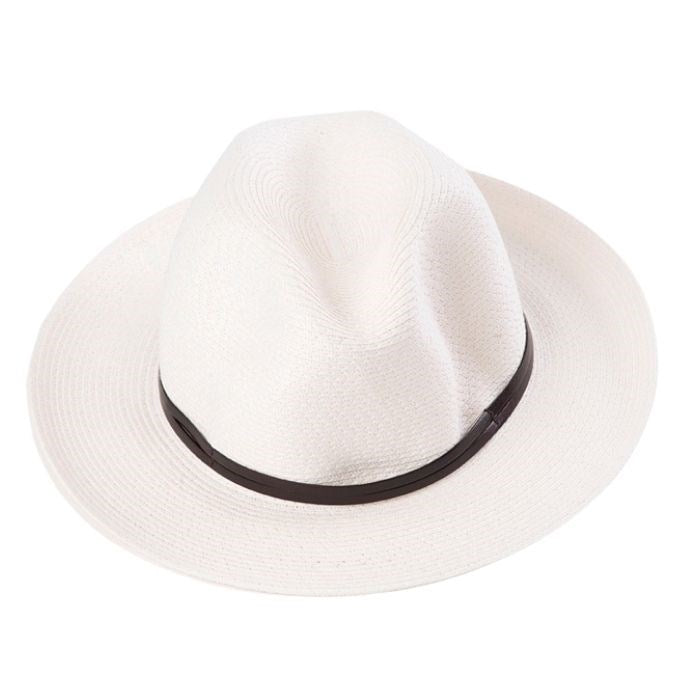TRAVAUX EN COURS - Borsalino hat leather strap White