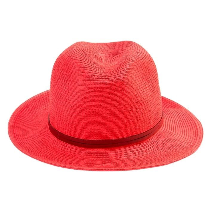 TRAVAUX EN COURS- Borsalino hat leather strap Red