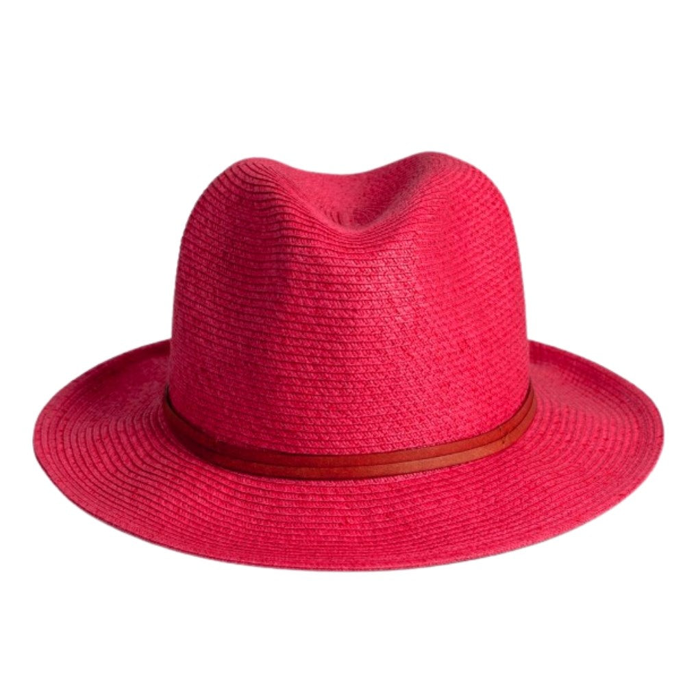 TRAVAUX EN COURS- Borsalino hat leather strap Fuchsia