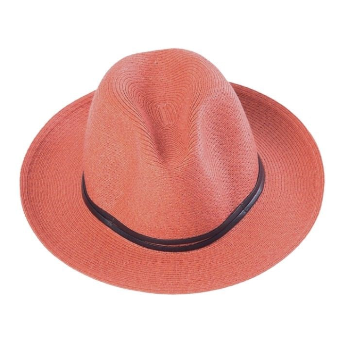 TRAVAUX EN COURS- Borsalino hat leather strap Terracotta