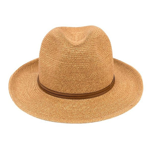 TRAVAUX EN COURS - Borsalino hat leather strap Havane