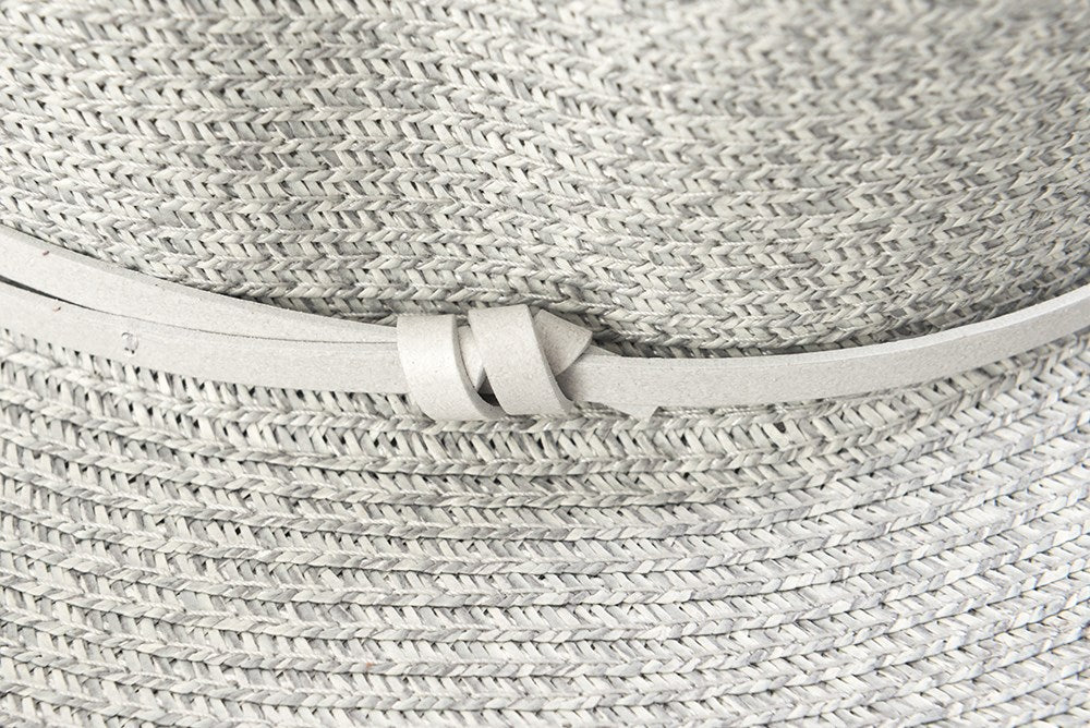 TRAVAUX EN COURS - Borsalino hat leather strap Light Grey