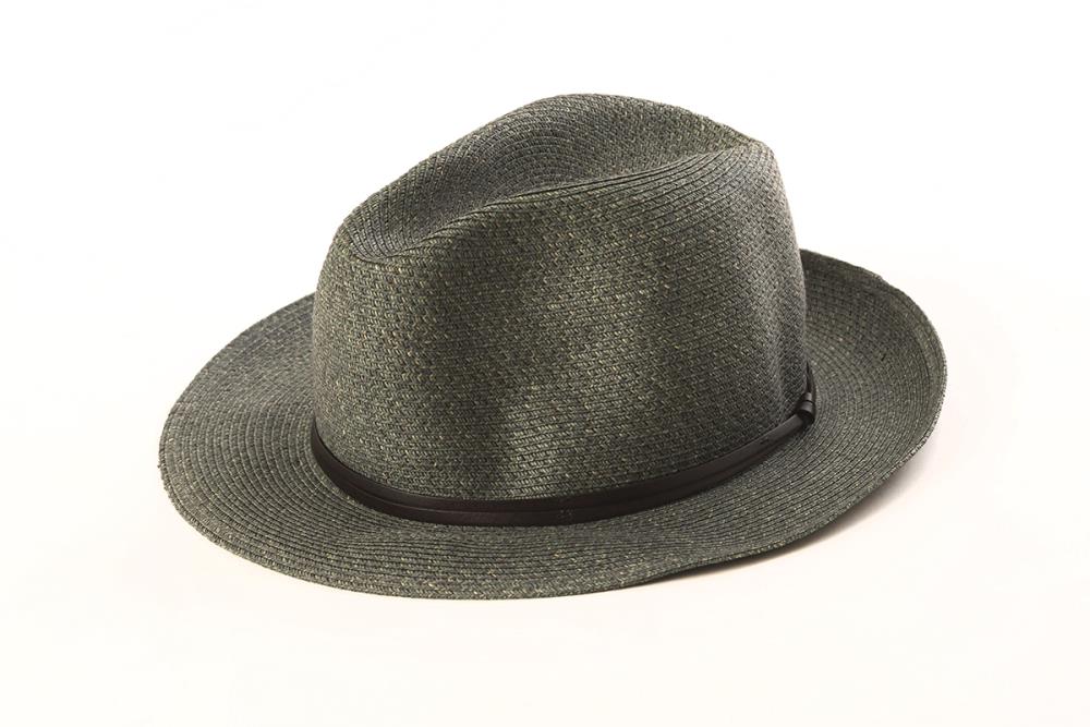 TRAVAUX EN COURS - Borsalino hat leather strap Granit