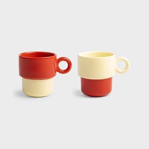KLEVERING Mug chiquito red large set of 2