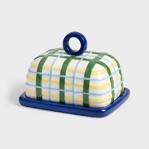 KLEVERING-Butter dish plaid blue