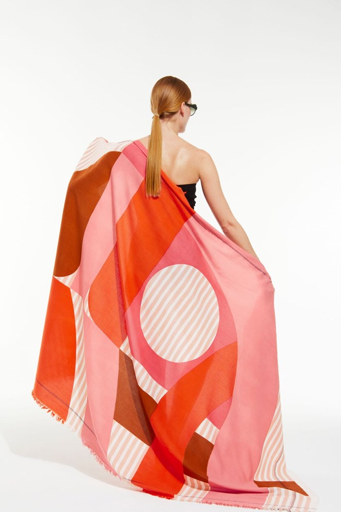301-ORANGE VISION XXL BEACH TOWEL- S24