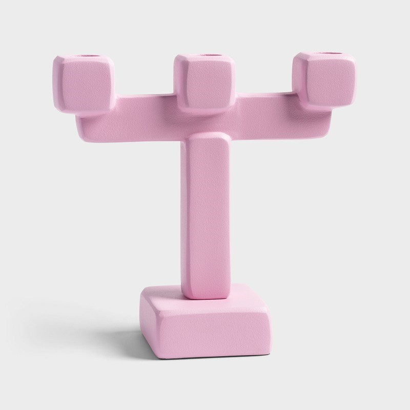 KLEVERING-Candle holder chunk large pink