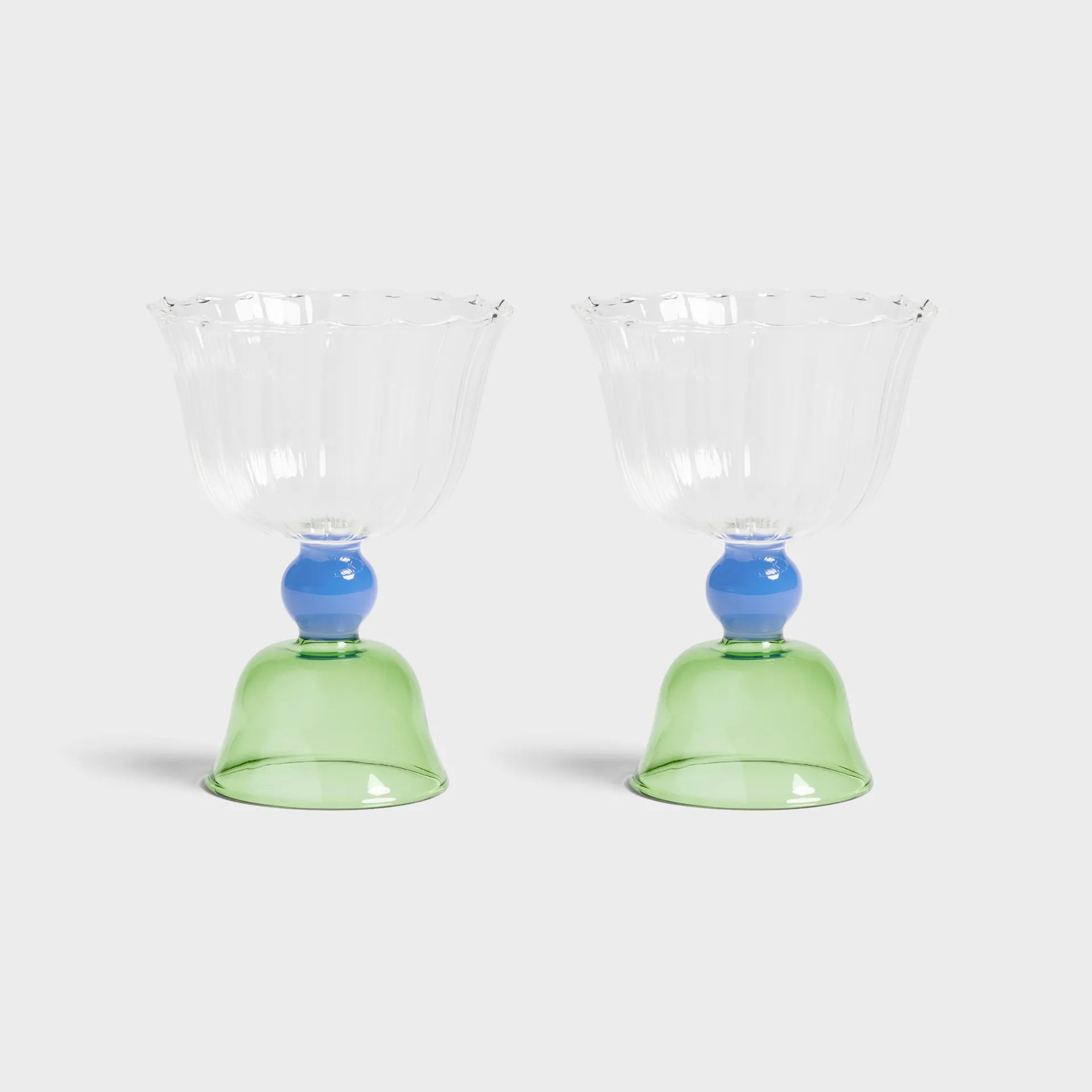KLEVERING-Glass tulip green set of 2