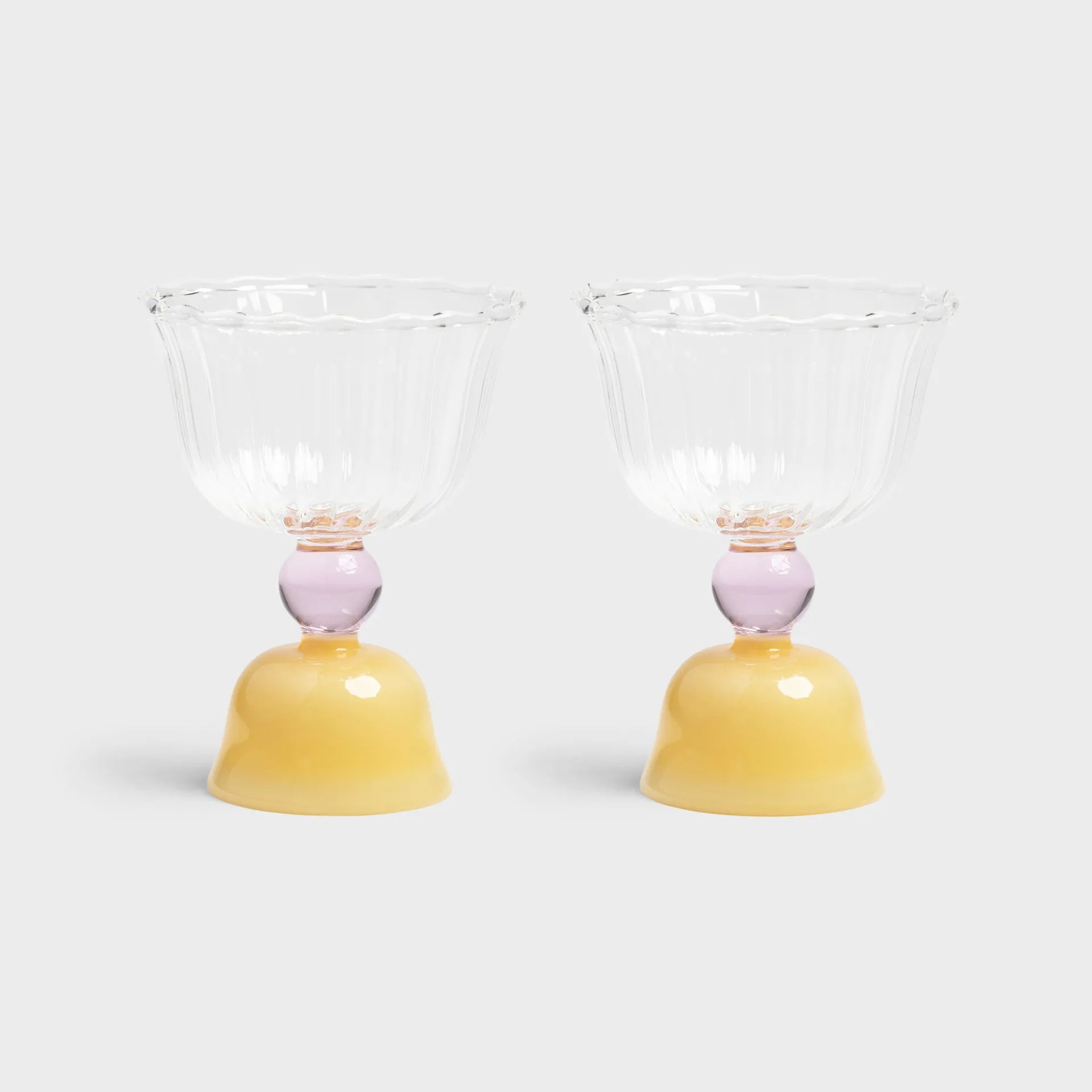 KLEVERING-Glass tulip caramel set of 2