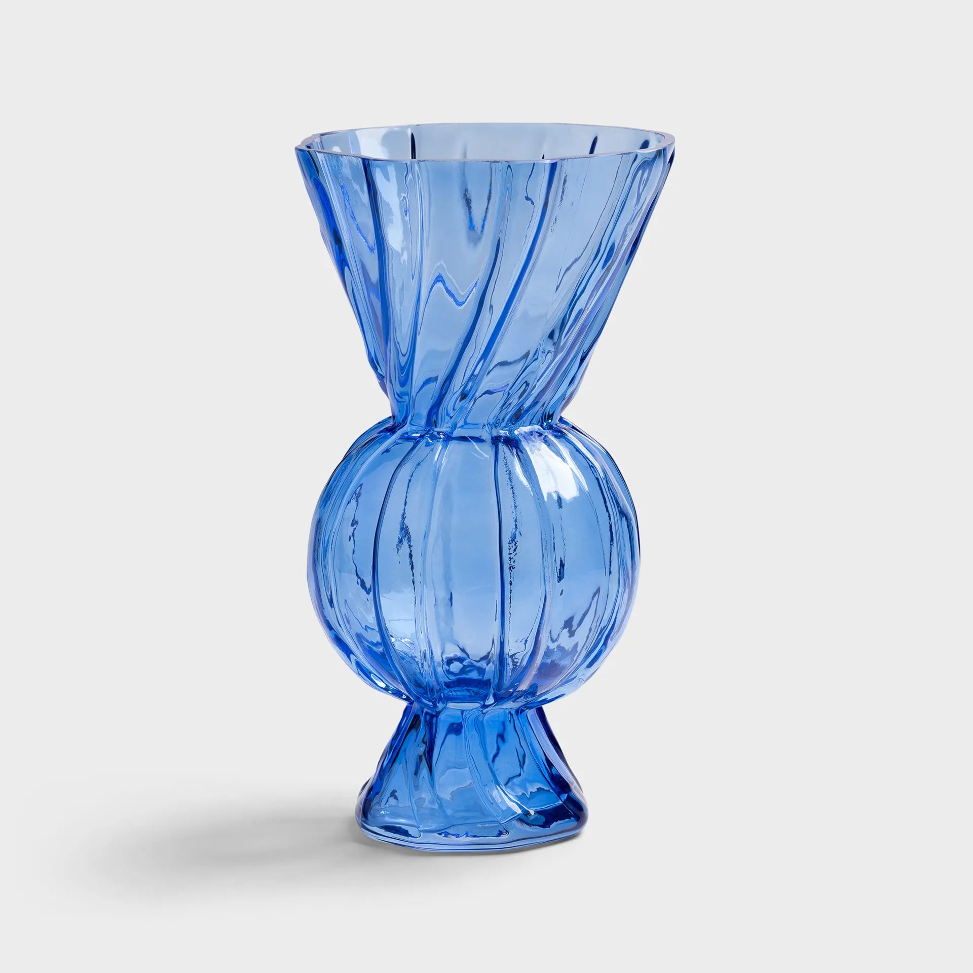 KLEVERING Vase rhombic glass blue