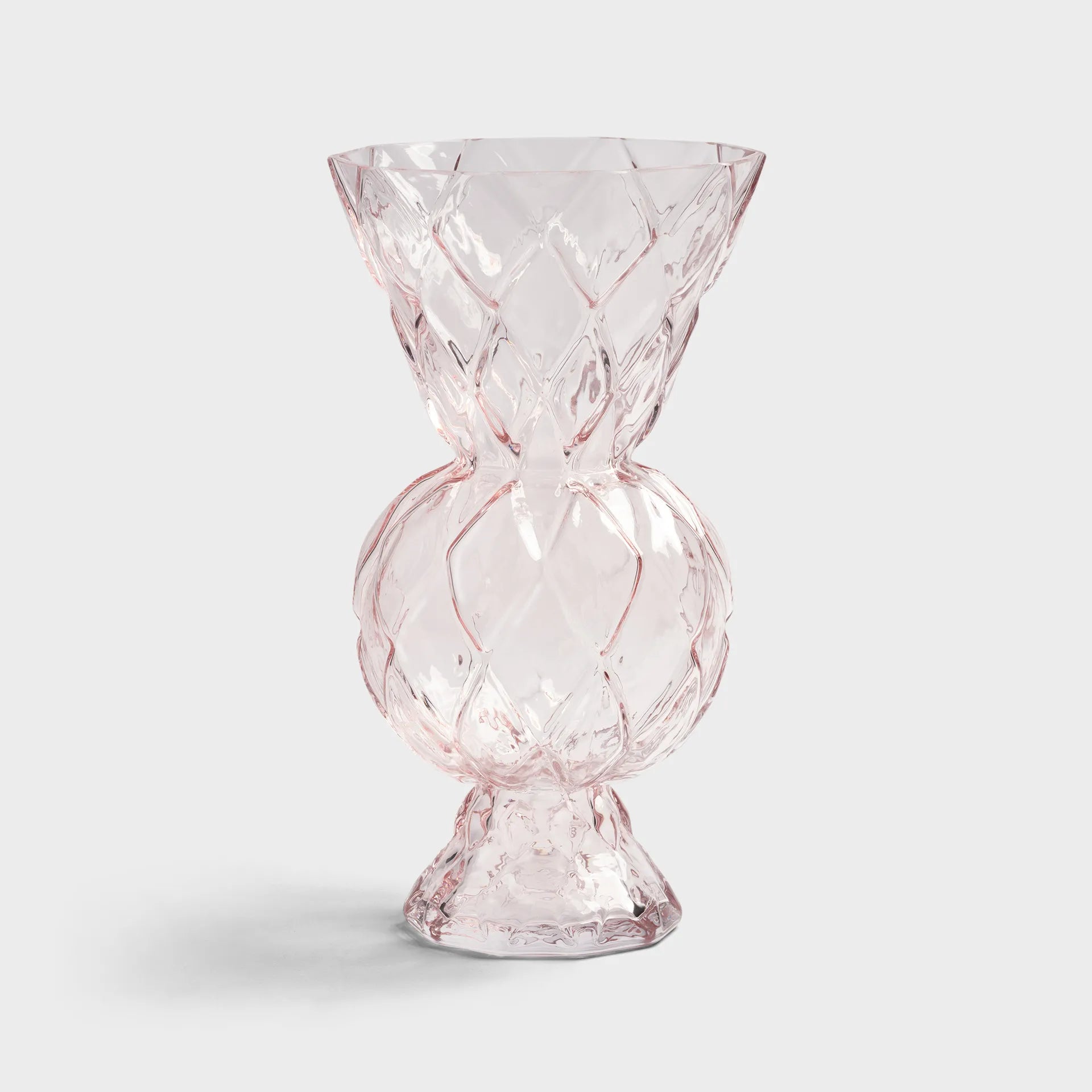 KLEVERING Vase rhombic glass pink